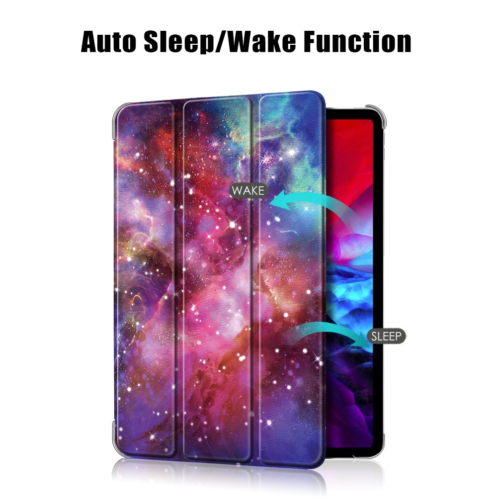  iPad Pro 12.9 (2018/2020/2021) - Tri-Fold Läder Fodral - Cosmic Space