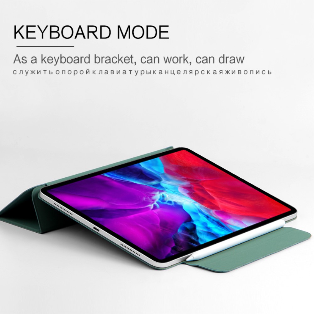  iPad Pro 12.9 (2018/2020/2021) - Solid Tri-Fold Fodral - Grön