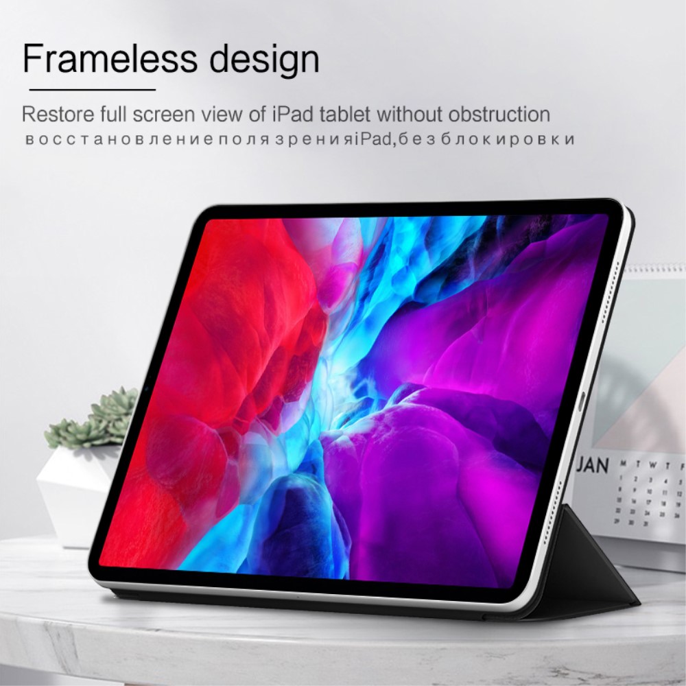  iPad Pro 12.9 (2018/2020/2021) - Solid Tri-Fold Fodral - Svart