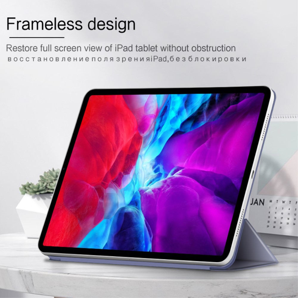  iPad Pro 12.9 (2018/2020/2021) - Solid Tri-Fold Fodral - Lila