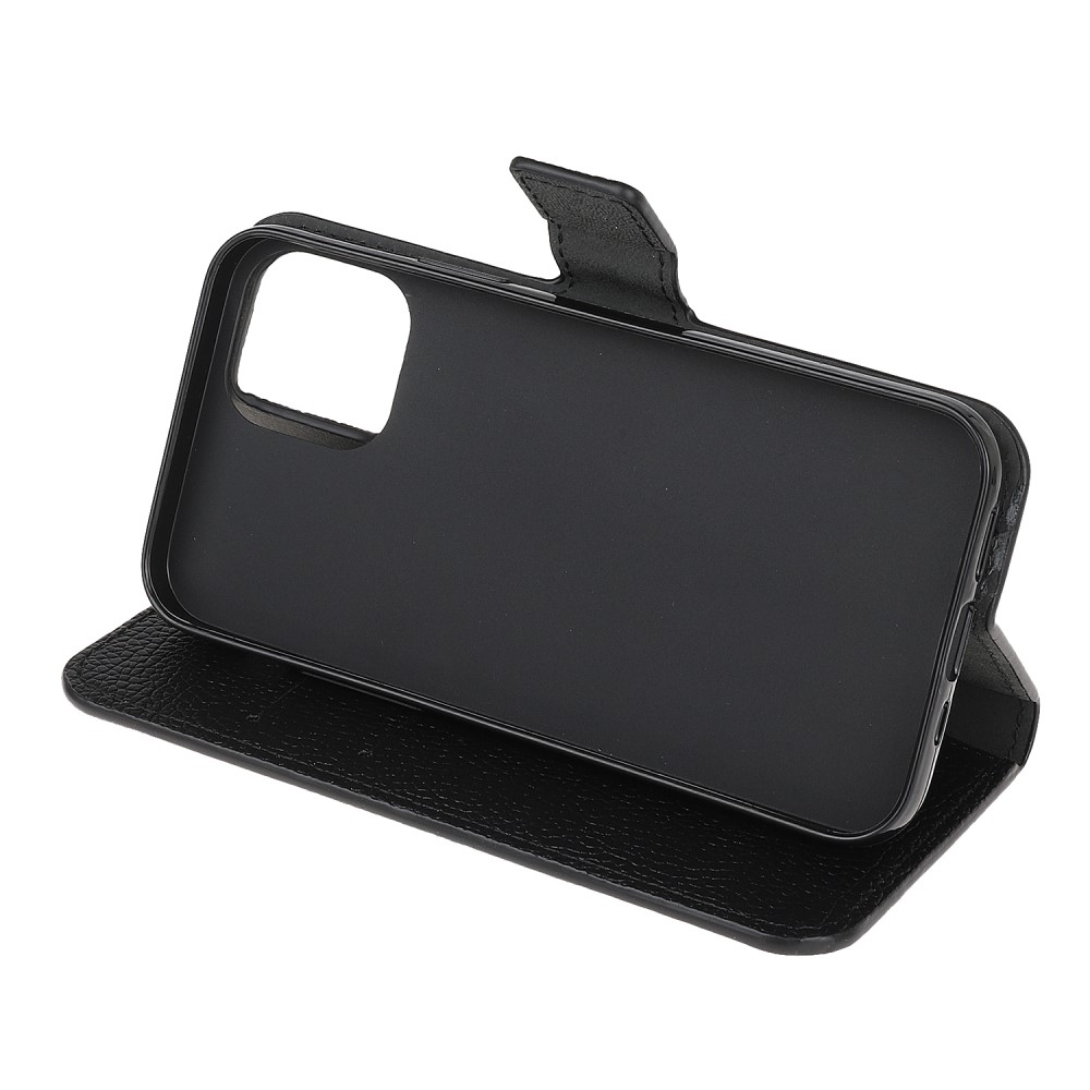  Samsung Galaxy A22 5G - Litchi Läder Fodral - Svart