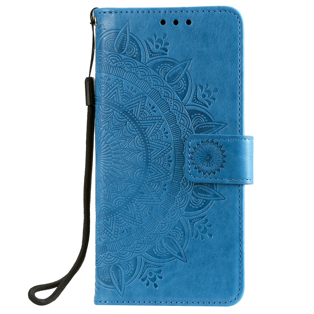  Samsung Galaxy A22 5G - Mandala Läder Fodral - Blå