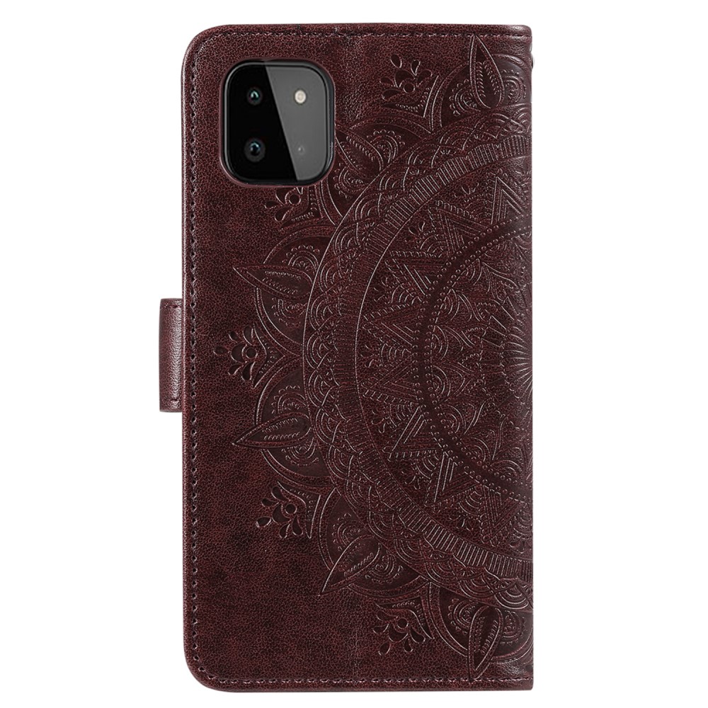  Samsung Galaxy A22 5G - Mandala Läder Fodral - Brun