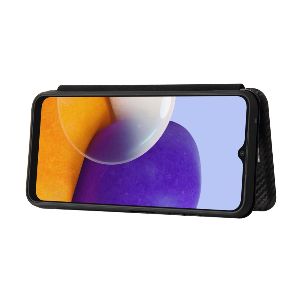  Samsung Galaxy A22 5G - Kolfiber Textur Fodral - Svart