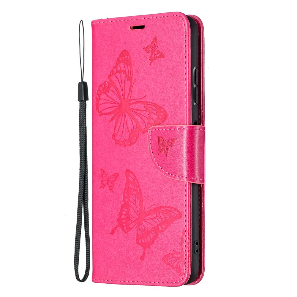  Samsung Galaxy A22 5G - Butterfly Läder Fodral - Rosa