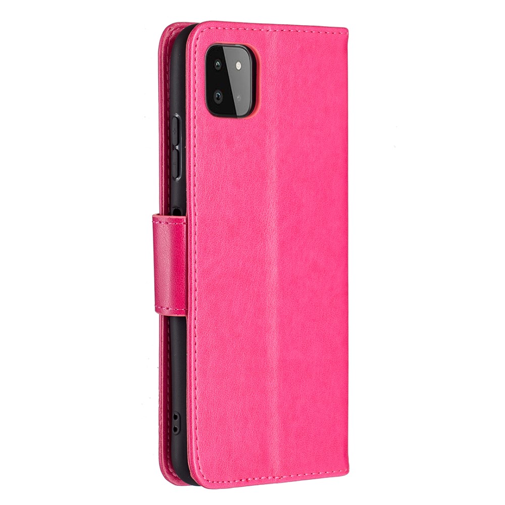  Samsung Galaxy A22 5G - Butterfly Läder Fodral - Rosa