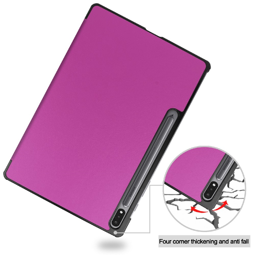  Samsung Galaxy Tab S7 FE / S7 Plus / S8 Plus Fodral Tri-Fold Lila
