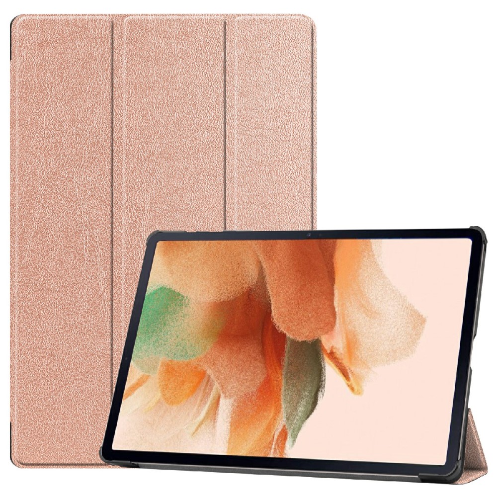  Samsung Galaxy Tab S7 FE / S7 Plus / S8 Plus Fodral Tri-Fold Roséguld