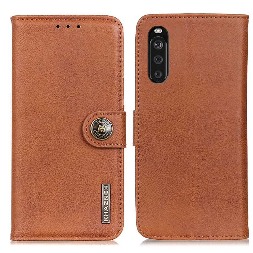 KHAZNEH Sony Xperia 10 III - KHAZNEH Läder Fodral - Brun