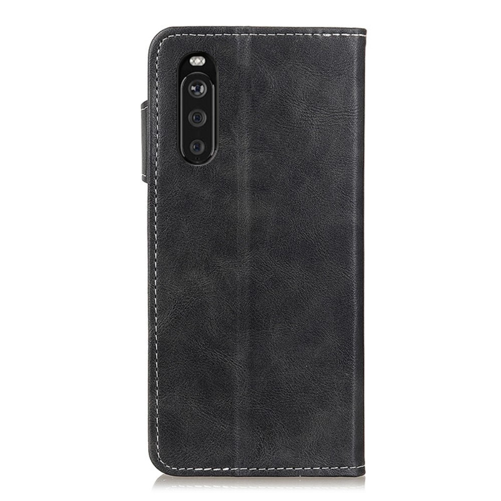  Sony Xperia 10 III - S-Line Läder Fodral - Svart