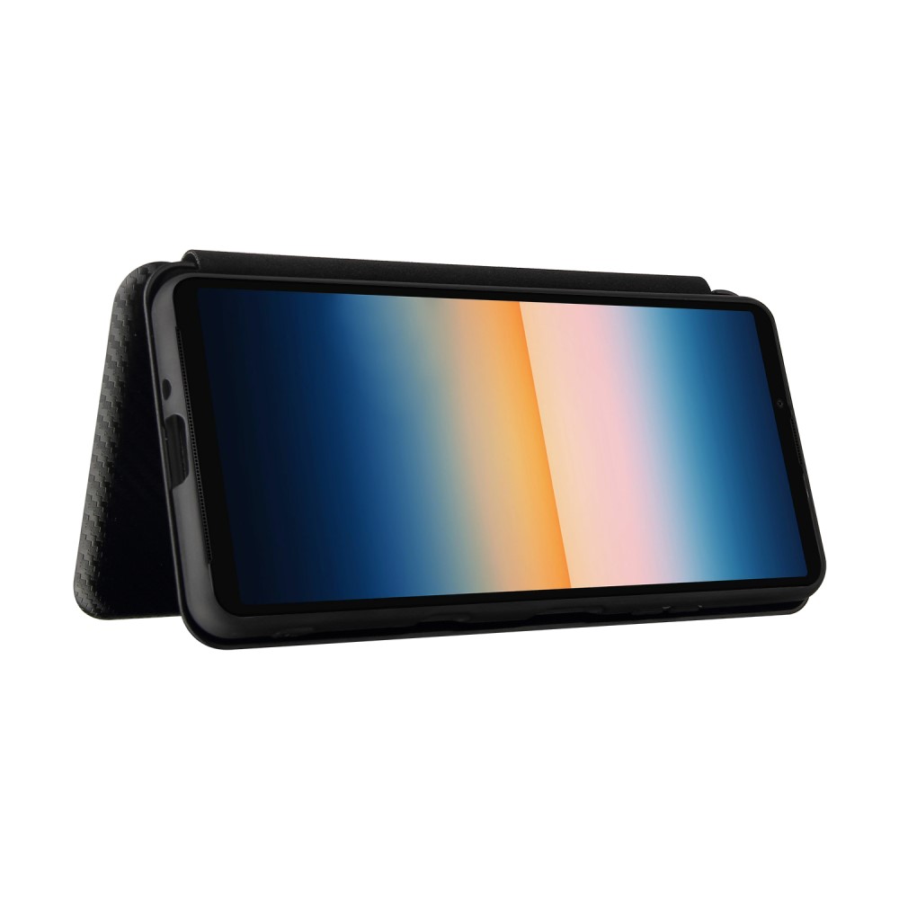  Sony Xperia 10 III - Kolfiber Textur Fodral - Svart