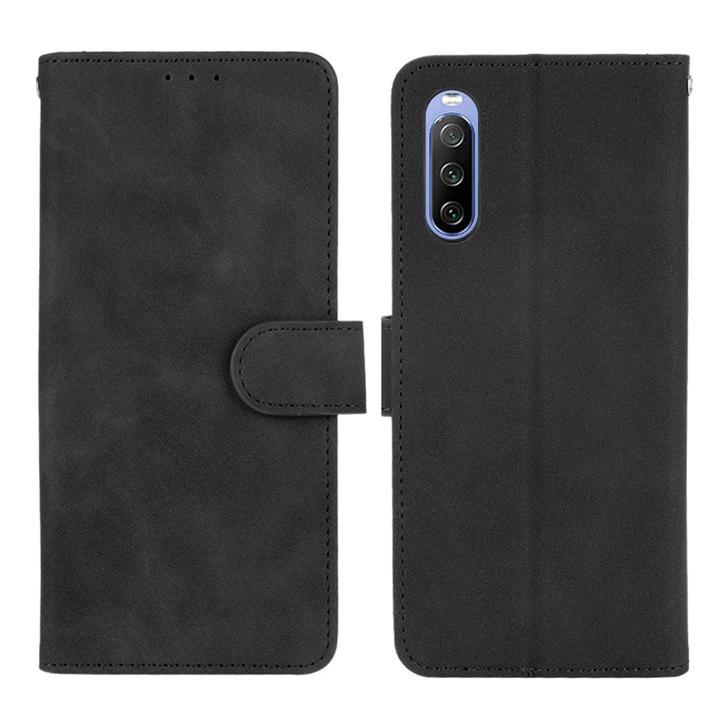  Sony Xperia 10 III - Skin Touch Läder Fodral - Svart