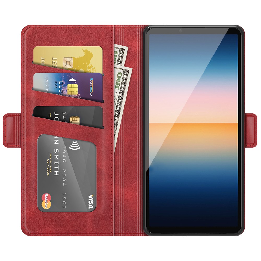 Sony Xperia 10 III - Fodral Med Magnetisk Stängning - Röd