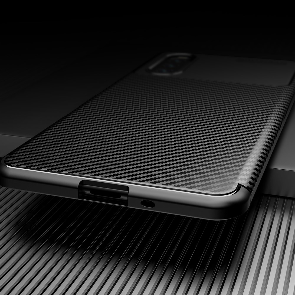 Sony Xperia 10 III - Kolfiber Textur Skal - Svart