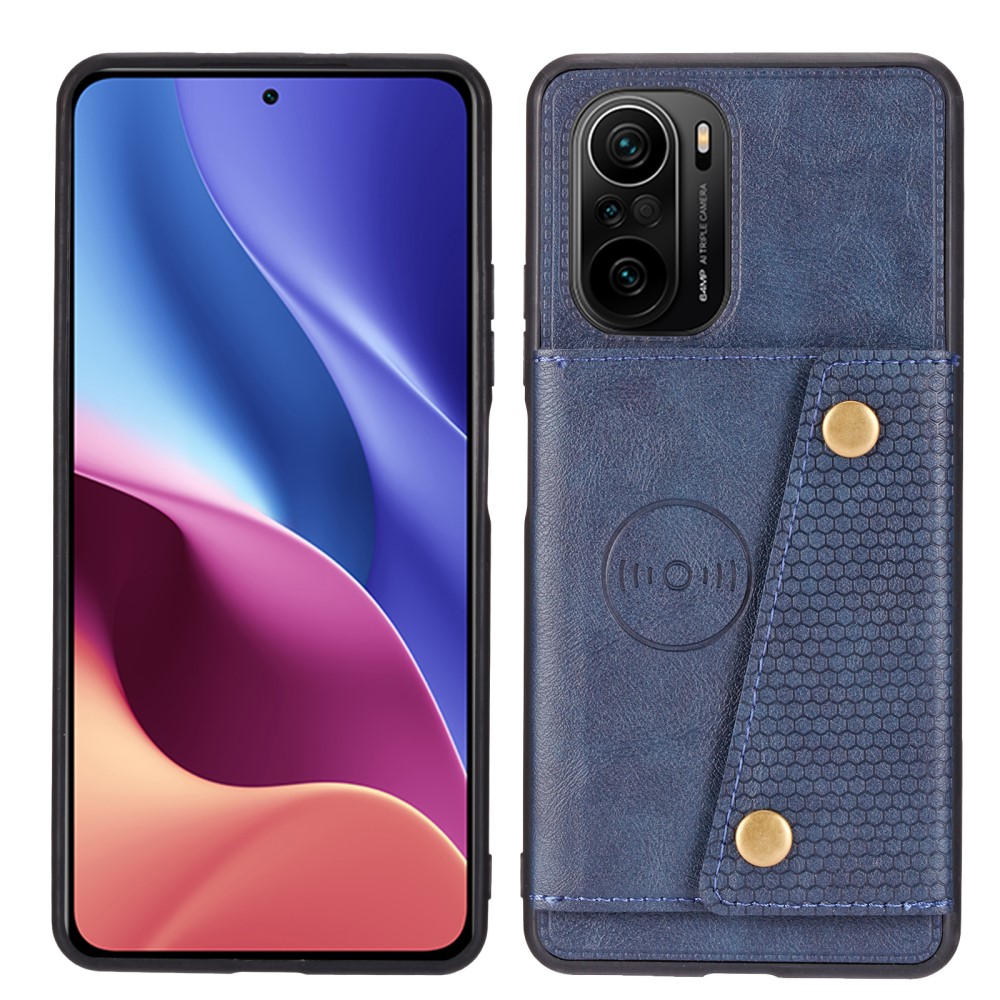  Xiaomi Mi 11i - Läder Skal Med Kortfack Och Magnet - Blå