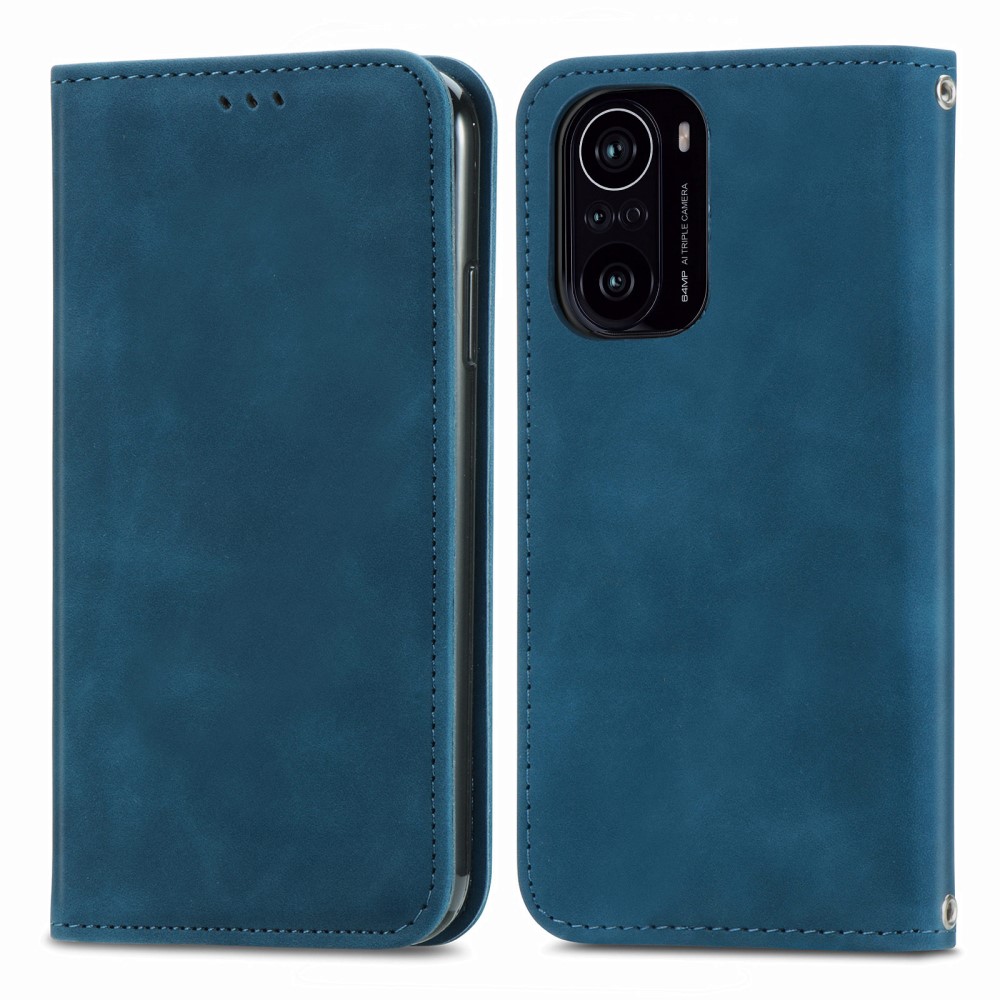 Xiaomi Mi 11i - Vintage Läder Flip Fodral - Blå