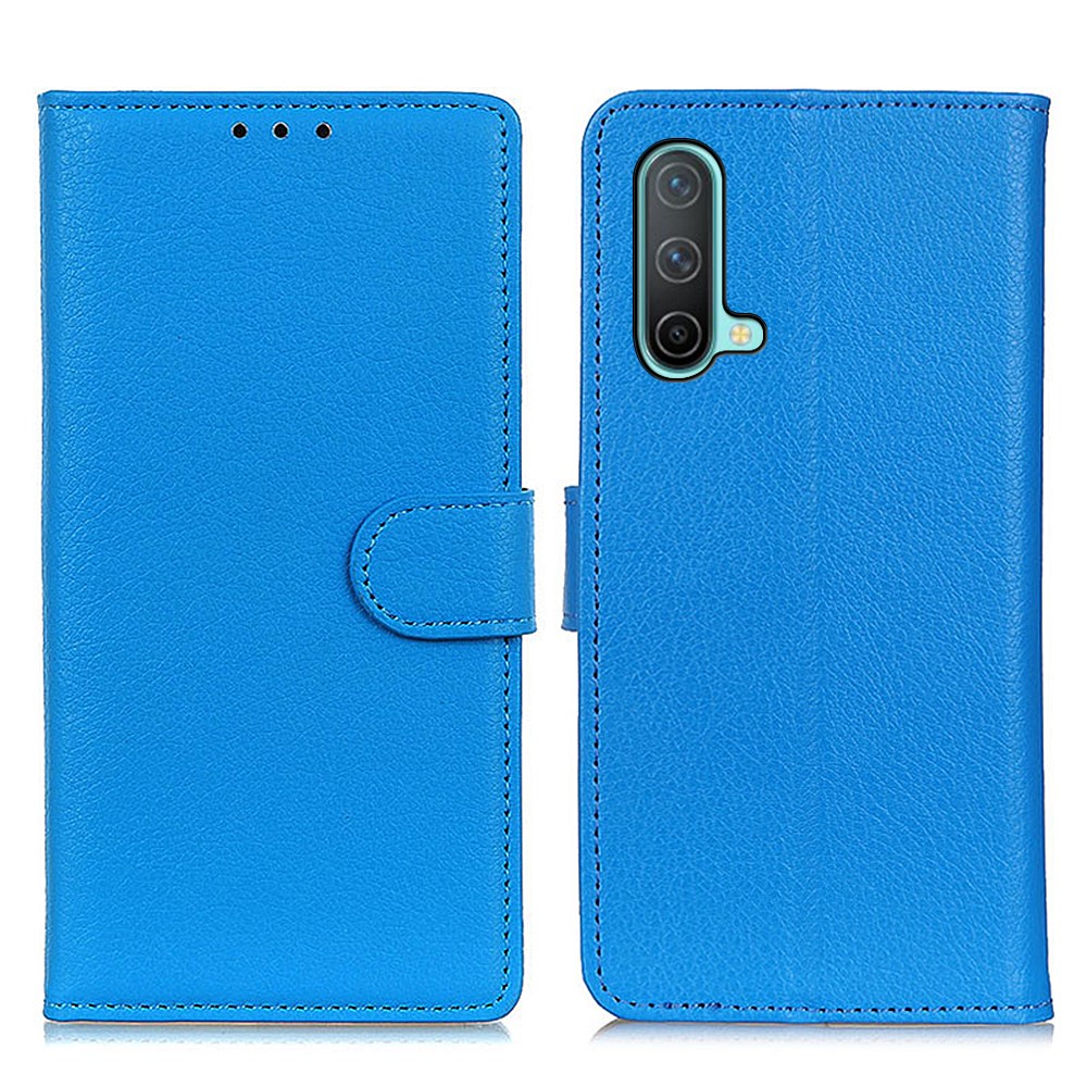  OnePlus Nord CE 5G - Litchi Läder Fodral - Blå