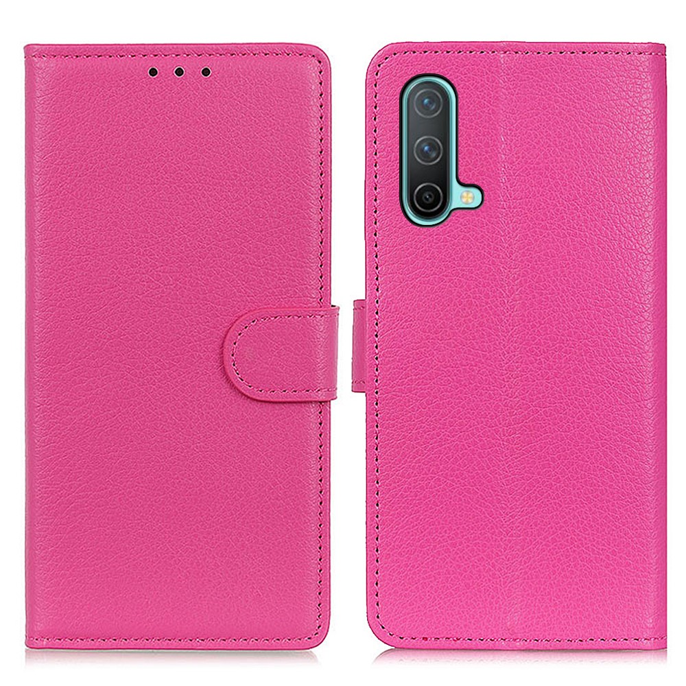  OnePlus Nord CE 5G - Litchi Läder Fodral - Rosa