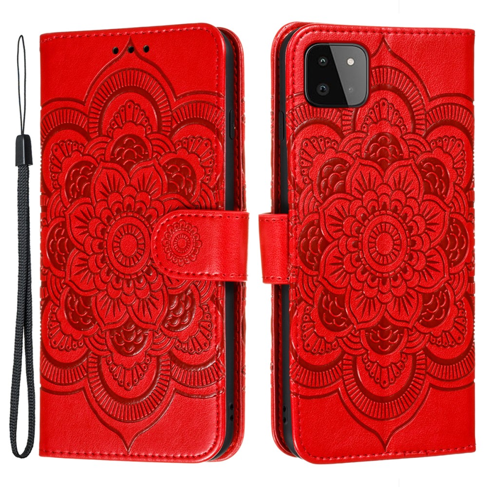  Samsung Galaxy A22 5G - Mandala Plånboksfodral - Röd