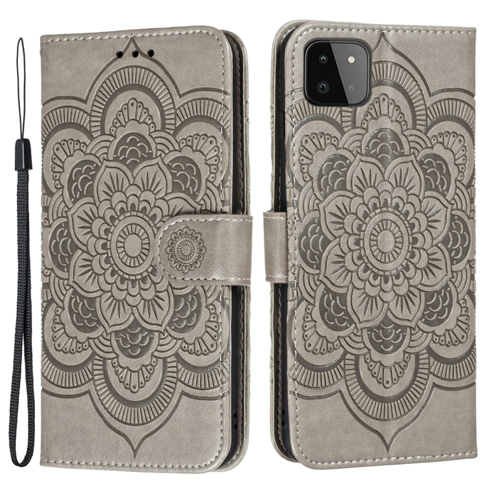  Samsung Galaxy A22 5G - Mandala Plånboksfodral - Grå