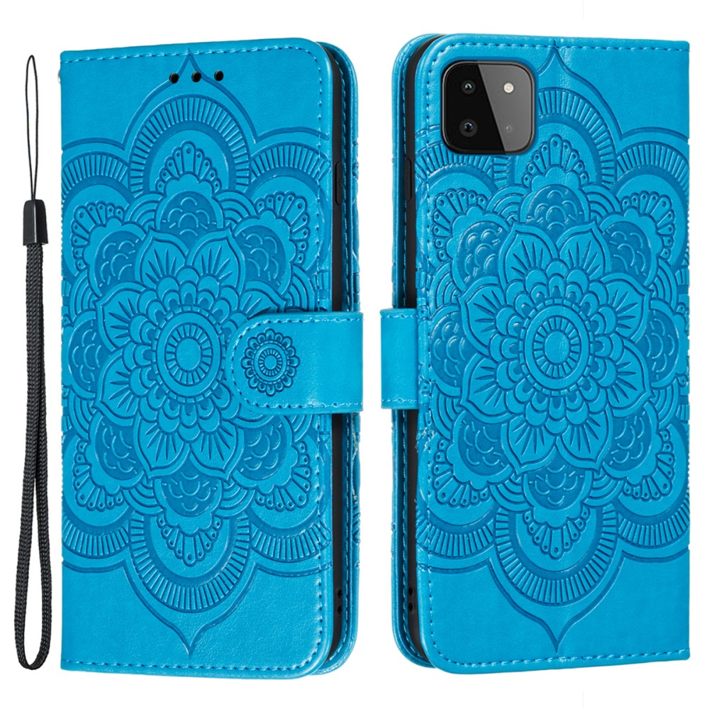  Samsung Galaxy A22 5G - Mandala Plånboksfodral - Blå