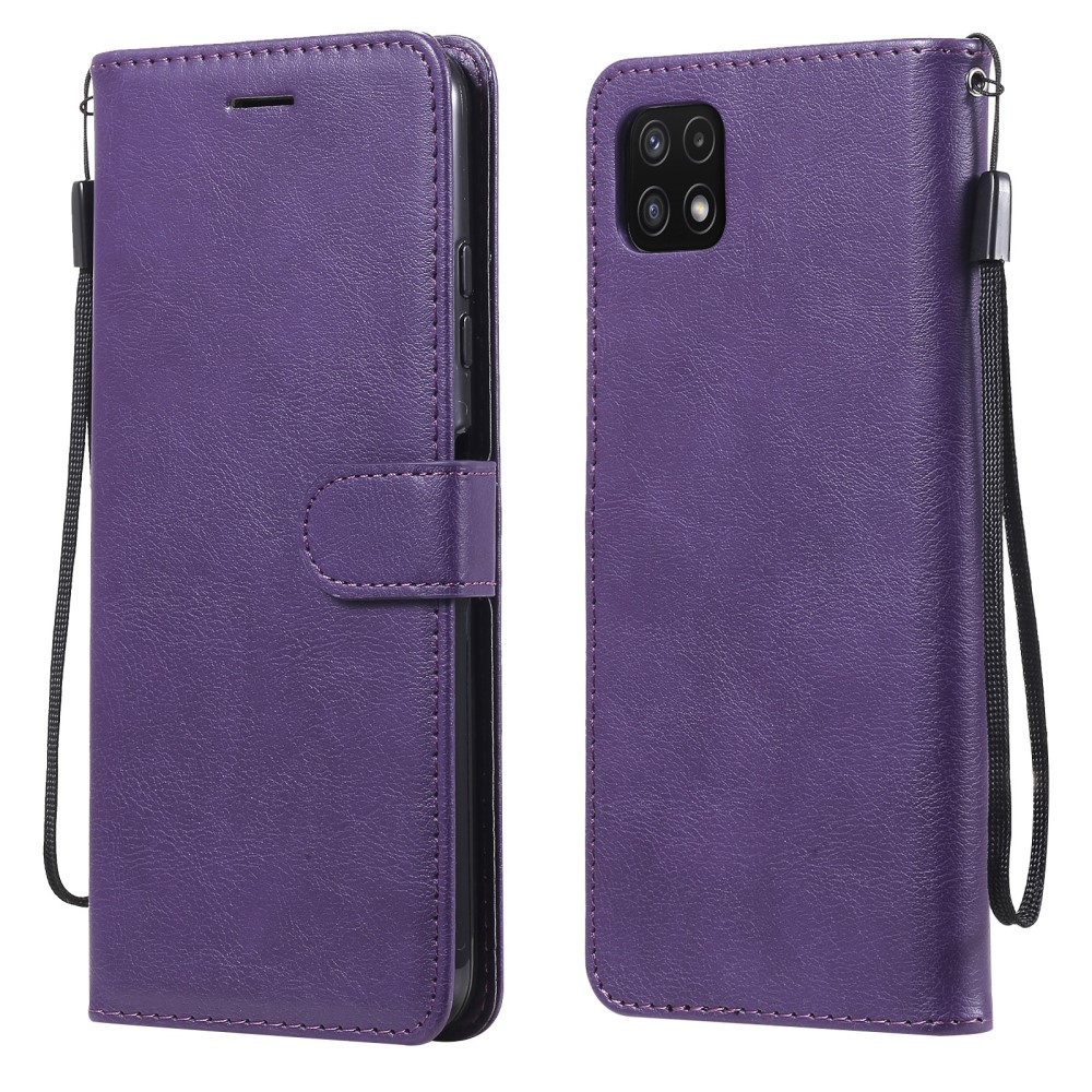  Samsung Galaxy A22 5G - Solid Läder Fodral - Lila