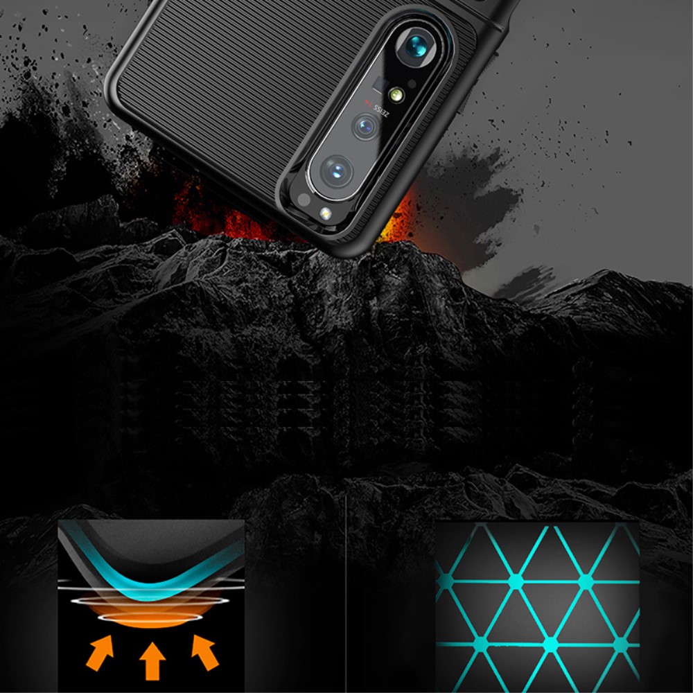  Sony Xperia 1 III - Twill Textur Skal - Svart