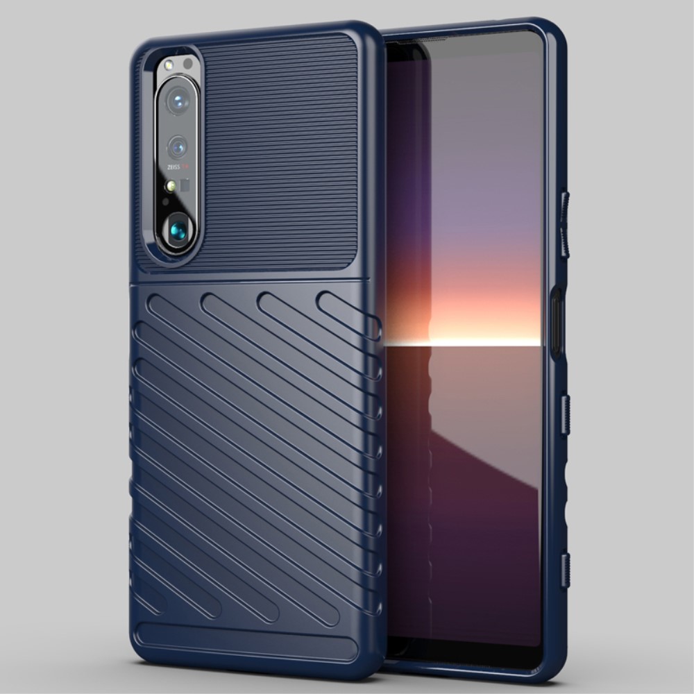  Sony Xperia 1 III - Twill Textur Skal - Blå