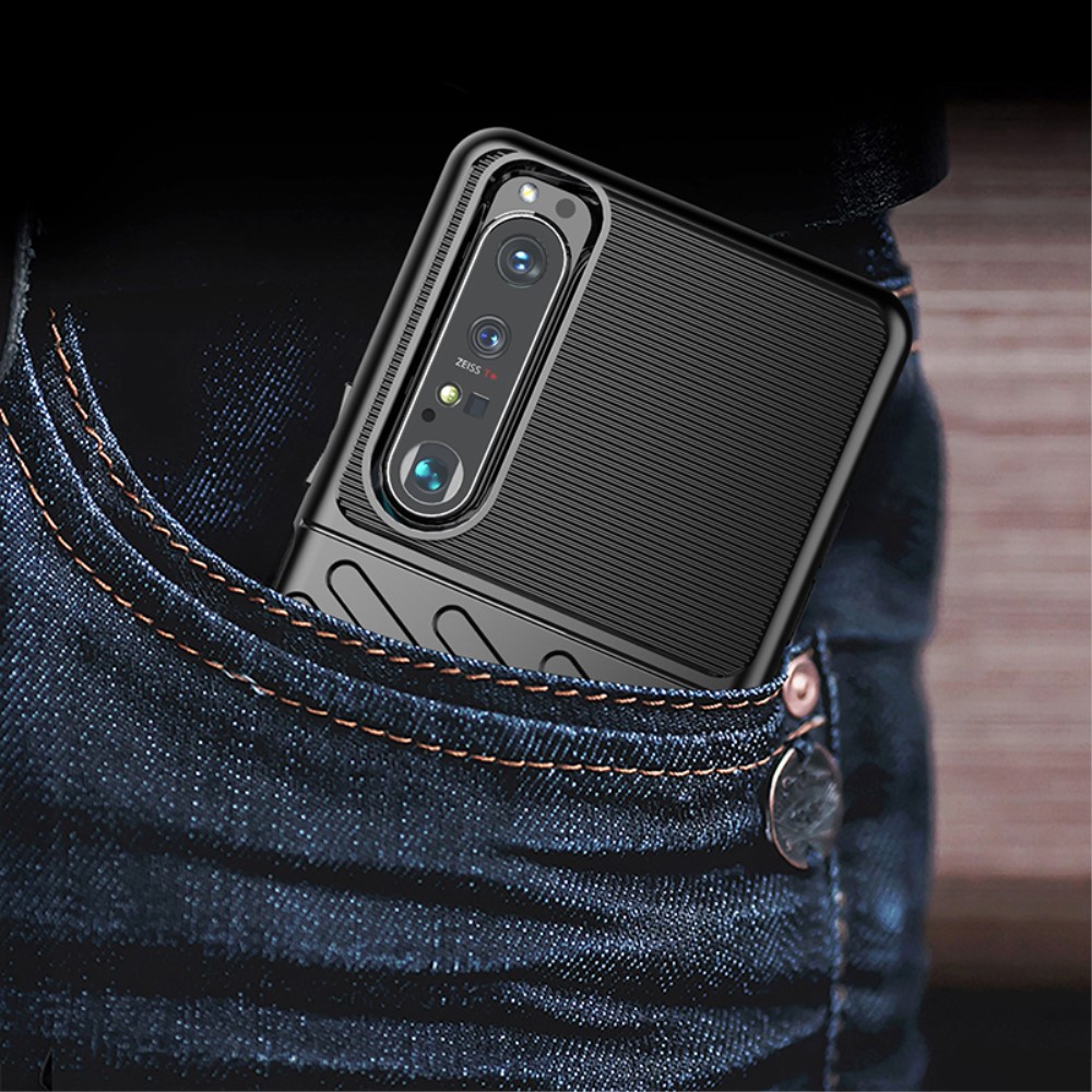  Sony Xperia 1 III - Twill Textur Skal - Blå