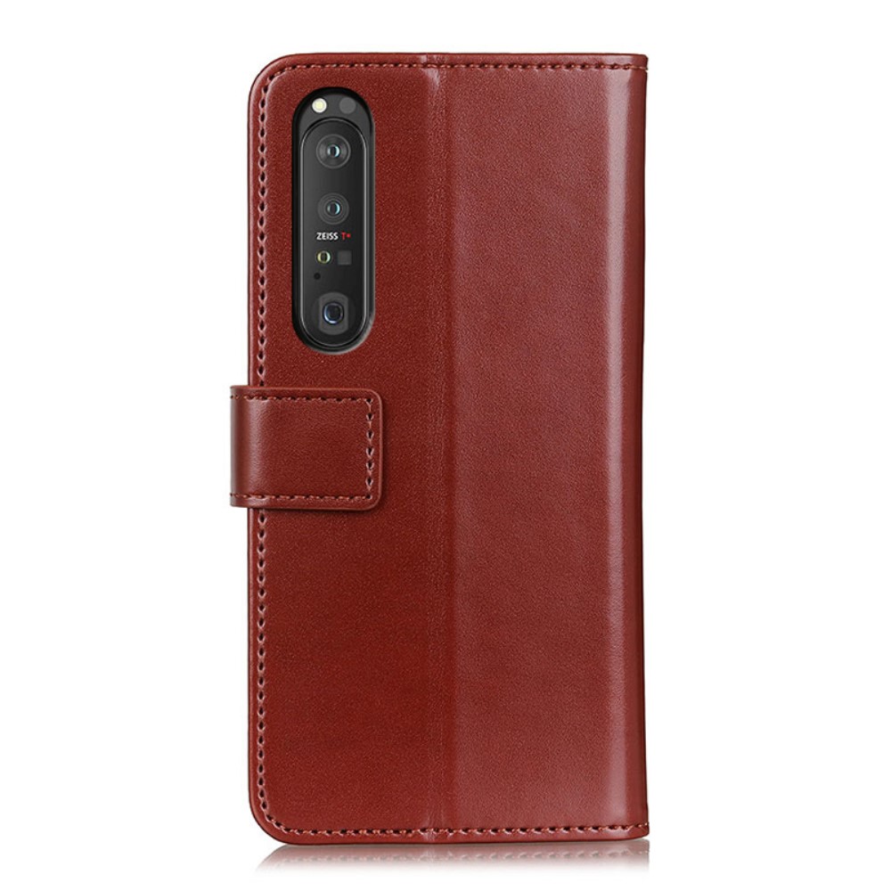  Sony Xperia 1 III - Tri-Color Läder Fodral - Brun
