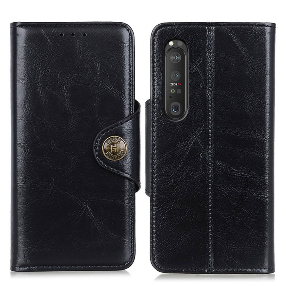  Sony Xperia 1 III - Vintage Plånboksfodral - Svart