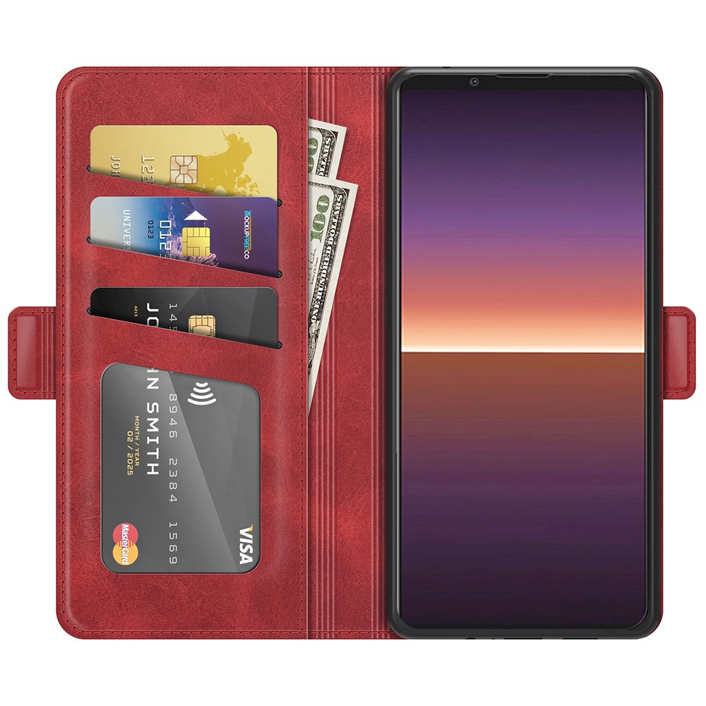  Sony Xperia 1 III - Fodral Med Magnetisk Stängning - Röd