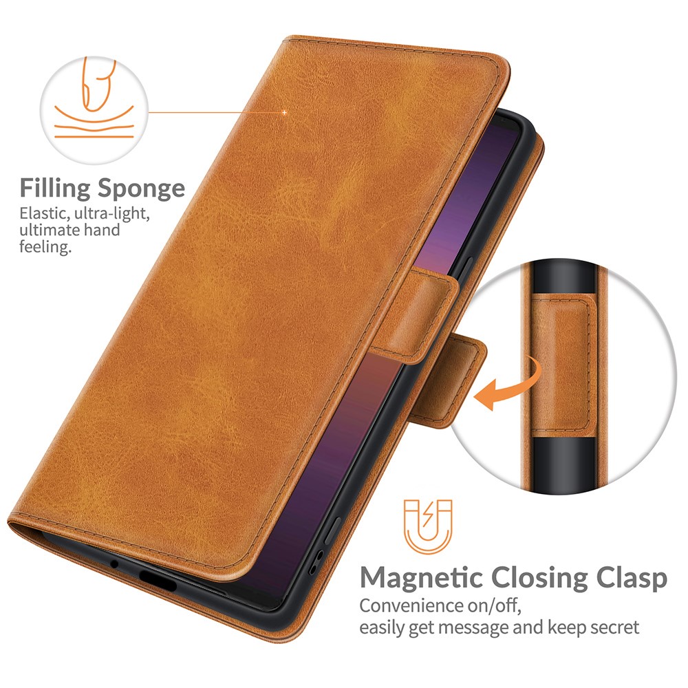  Sony Xperia 1 III - Fodral Med Magnetisk Stängning - Brun