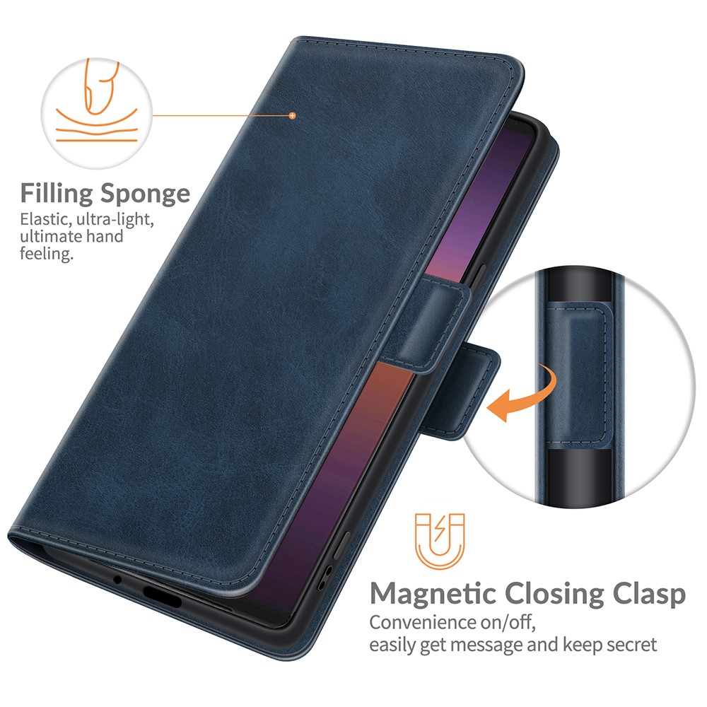  Sony Xperia 1 III - Fodral Med Magnetisk Stängning - Blå