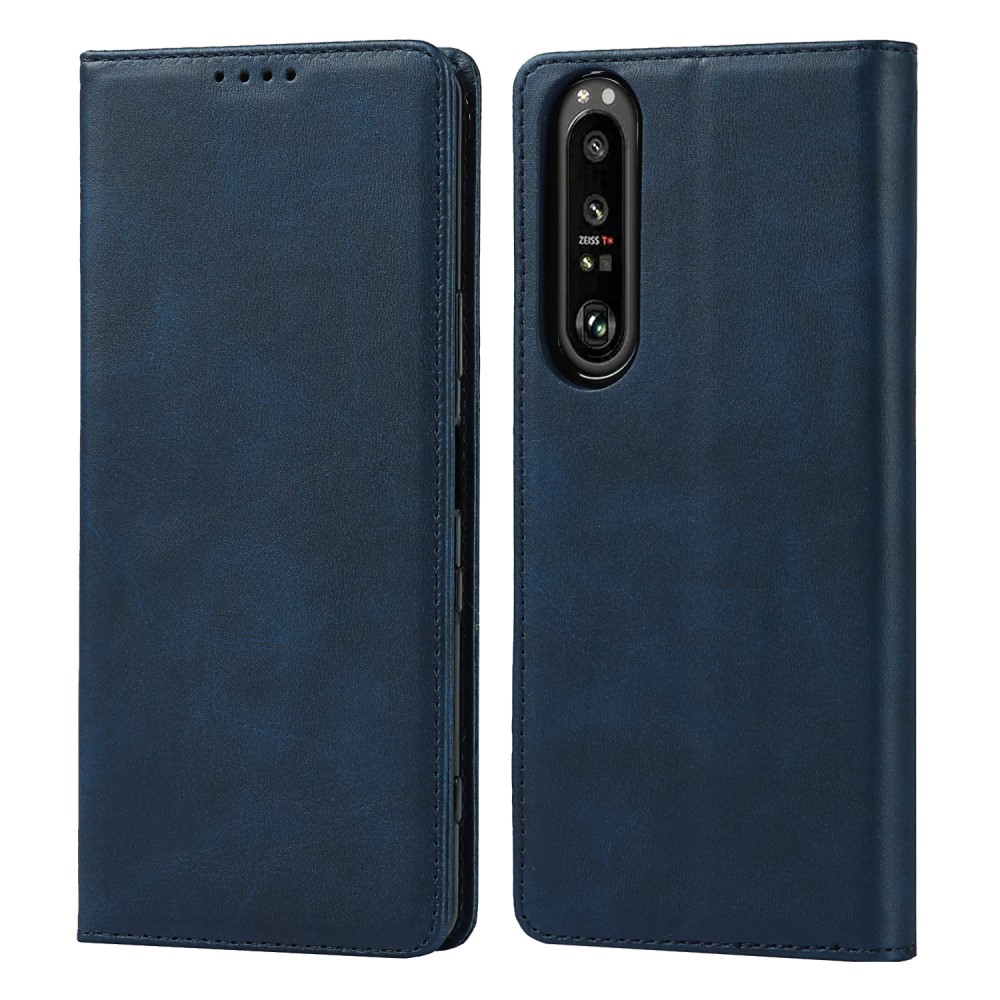  Sony Xperia 1 III - Flip Fodral Med Magnetisk Stängning - Mörk Blå