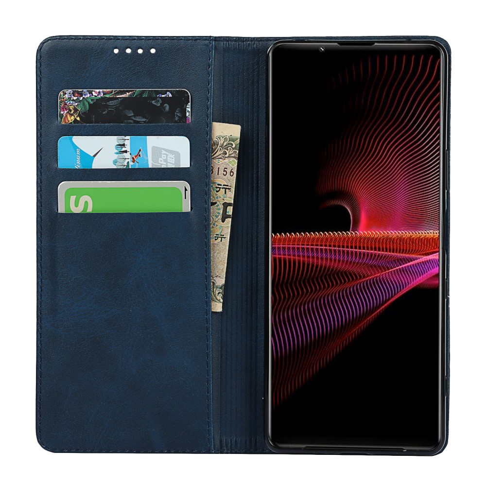  Sony Xperia 1 III - Flip Fodral Med Magnetisk Stängning - Mörk Blå