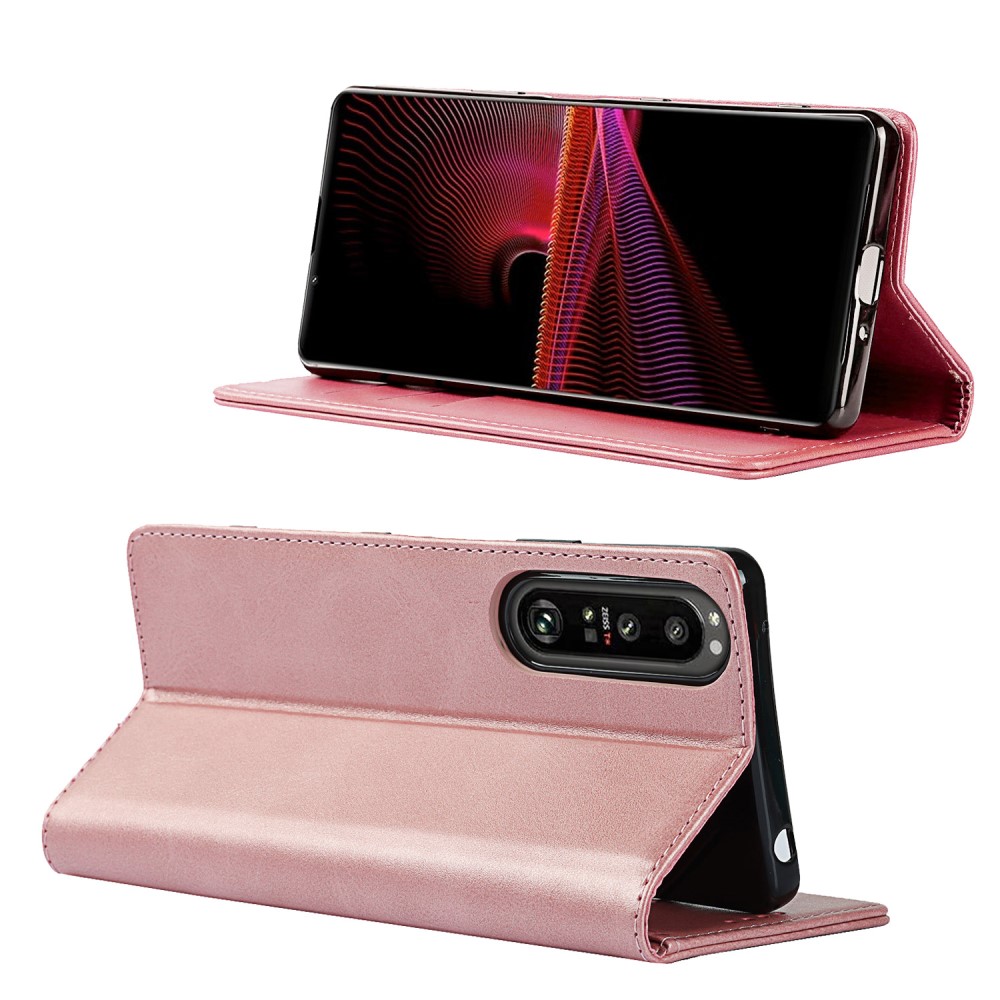  Sony Xperia 1 III - Flip Fodral Med Magnetisk Stängning - Roséguld