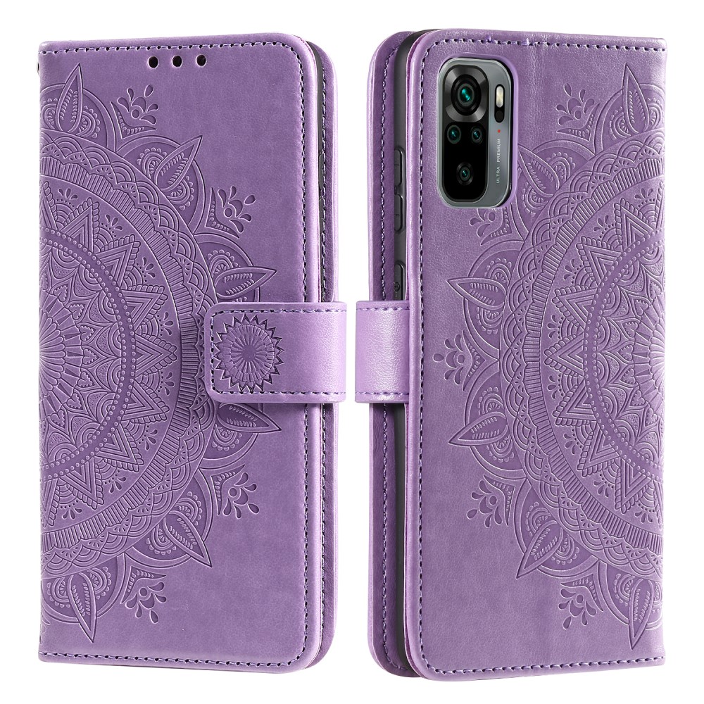  Xiaomi Redmi Note 10S - Mandala Läder Fodral - Lila