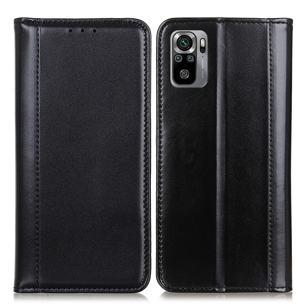  Xiaomi Redmi Note 10S - Läder Flip Fodral - Svart
