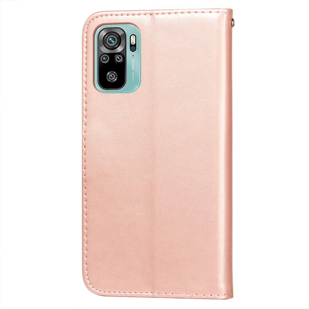  Xiaomi Redmi Note 10S - Solid Läder Fodral - Roséguld