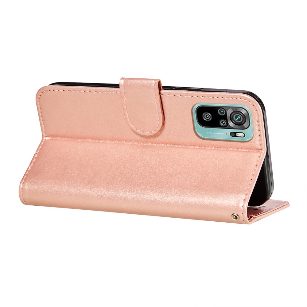  Xiaomi Redmi Note 10S - Solid Läder Fodral - Roséguld
