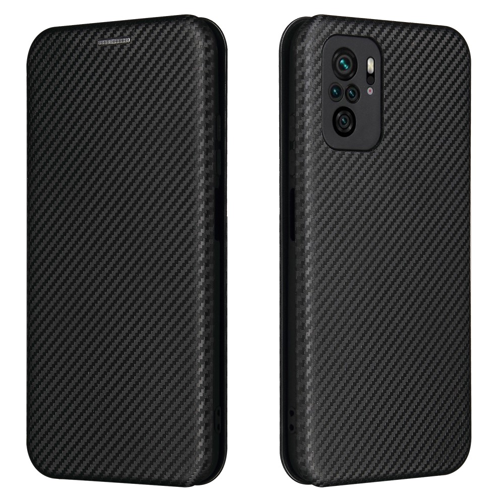  Xiaomi Redmi Note 10S - Kolfiber Textur Fodral - Svart