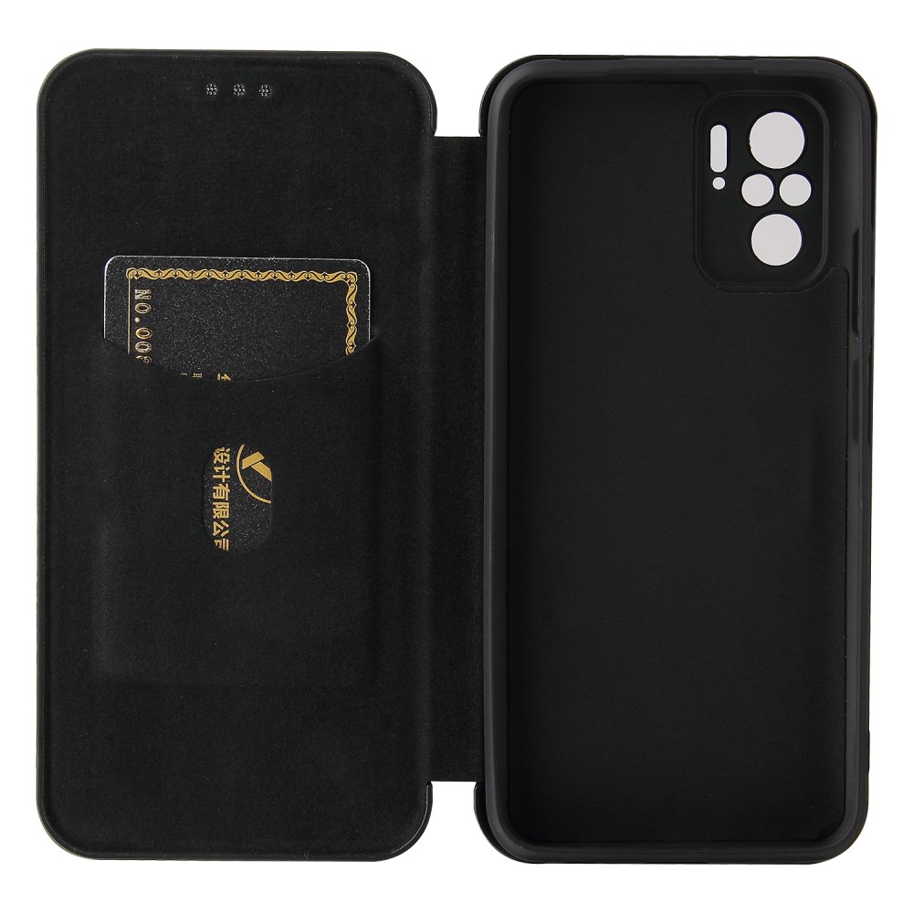  Xiaomi Redmi Note 10S - Kolfiber Textur Fodral - Svart