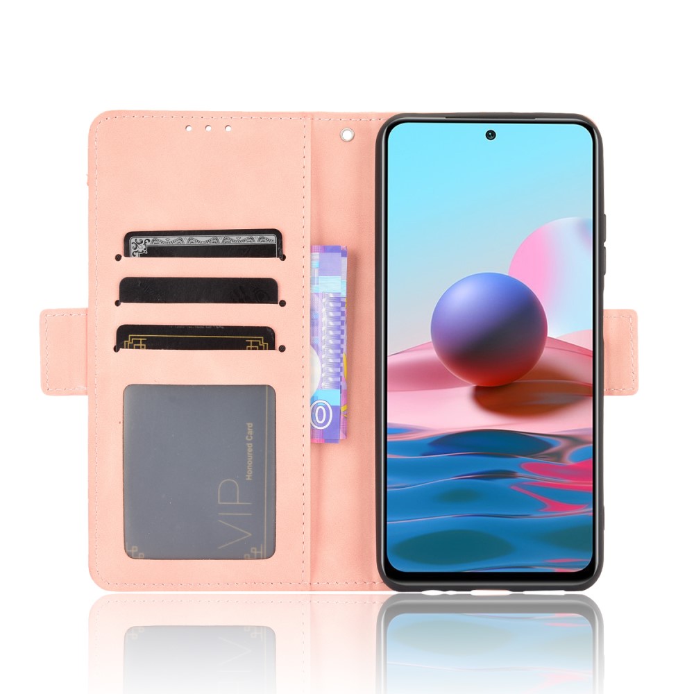  Xiaomi Redmi Note 10S - Fodral Med Avtagbart Kortfodral - Ljus Rosa