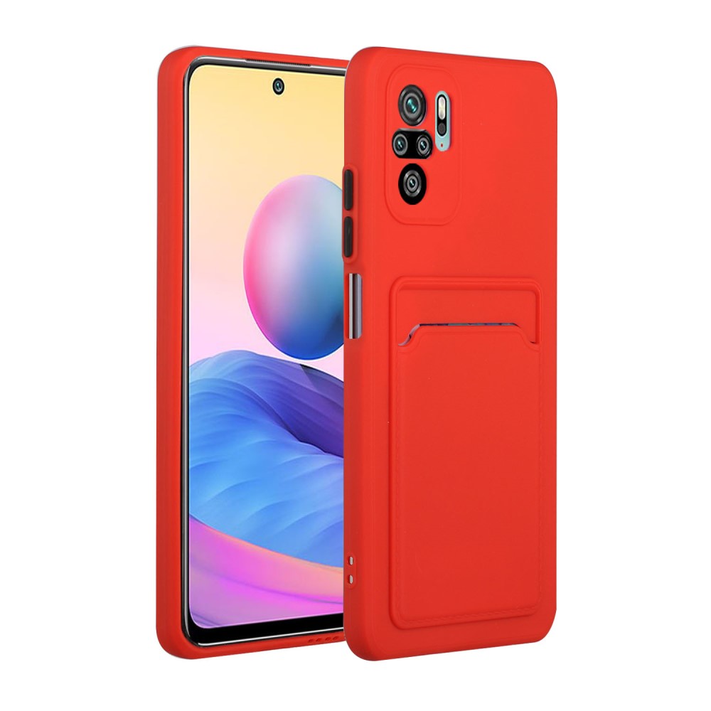  Xiaomi Redmi Note 10S - TPU Skal Med Kortfack - Röd