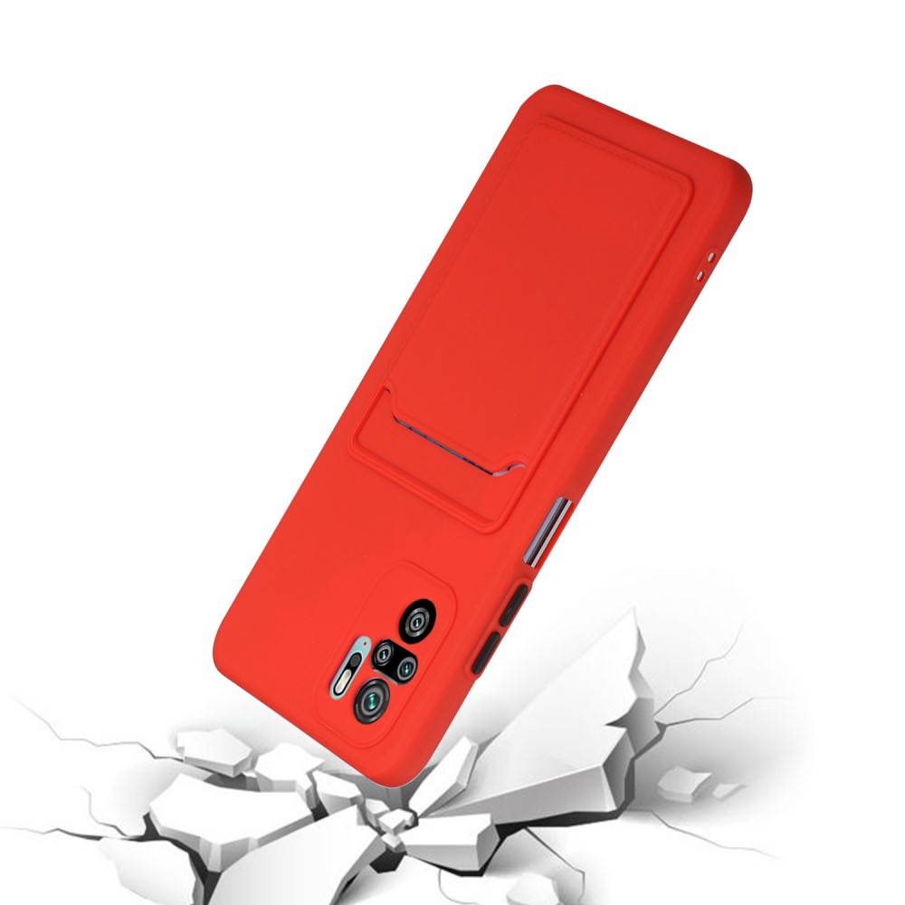  Xiaomi Redmi Note 10S - TPU Skal Med Kortfack - Röd