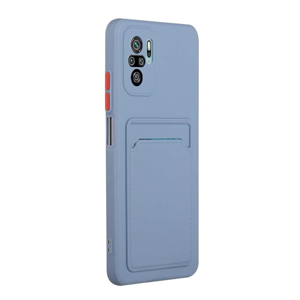  Xiaomi Redmi Note 10S - TPU Skal Med Kortfack - Blå