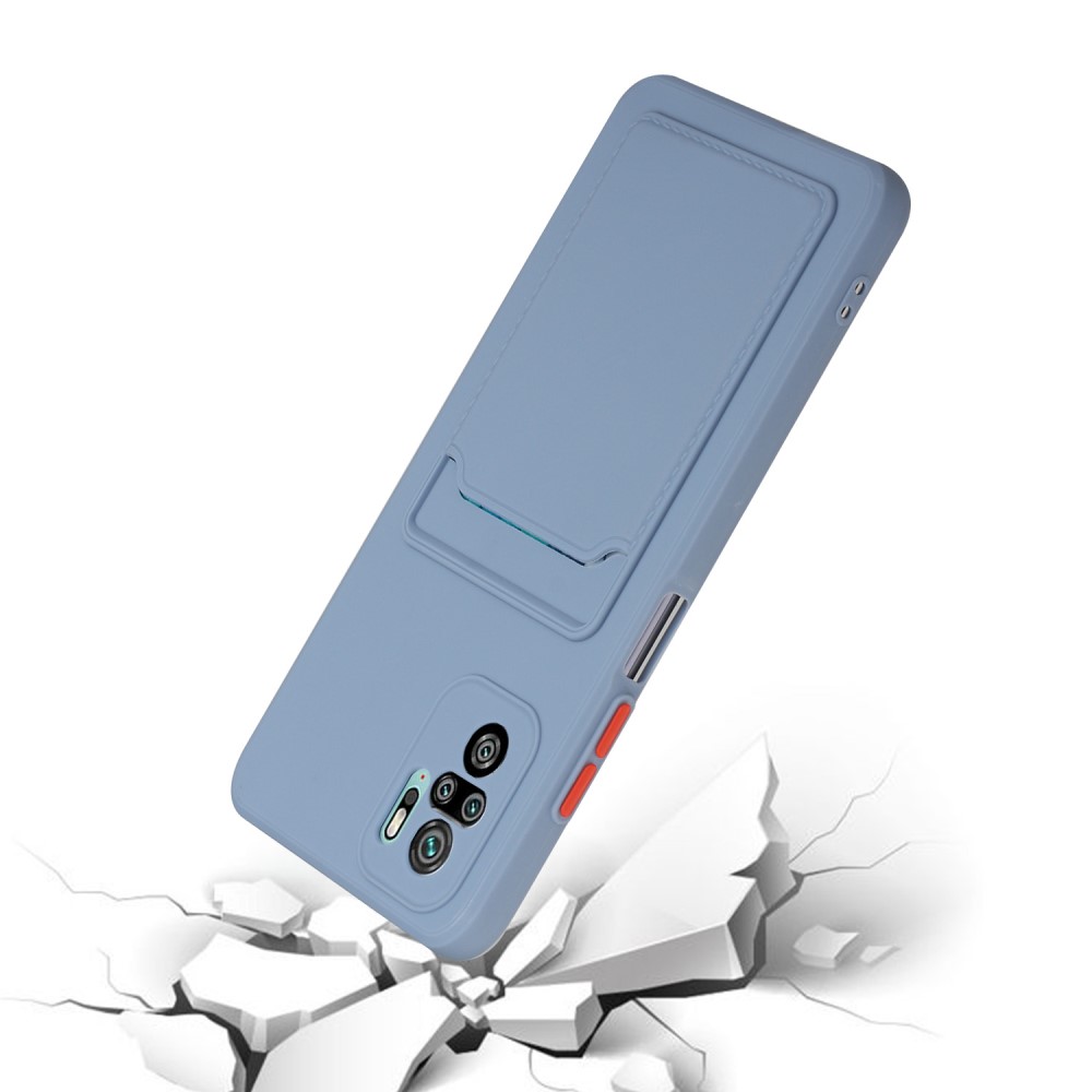  Xiaomi Redmi Note 10S - TPU Skal Med Kortfack - Blå