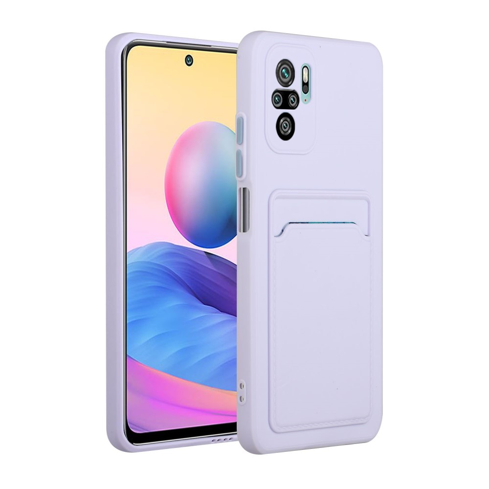  Xiaomi Redmi Note 10S - TPU Skal Med Kortfack - Lila