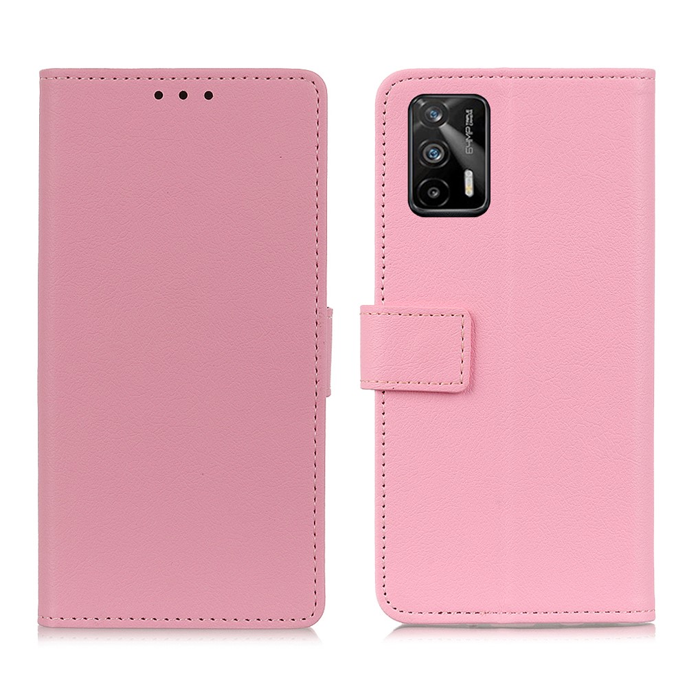  Realme GT 5G - Solid Läder Fodral - Rosa